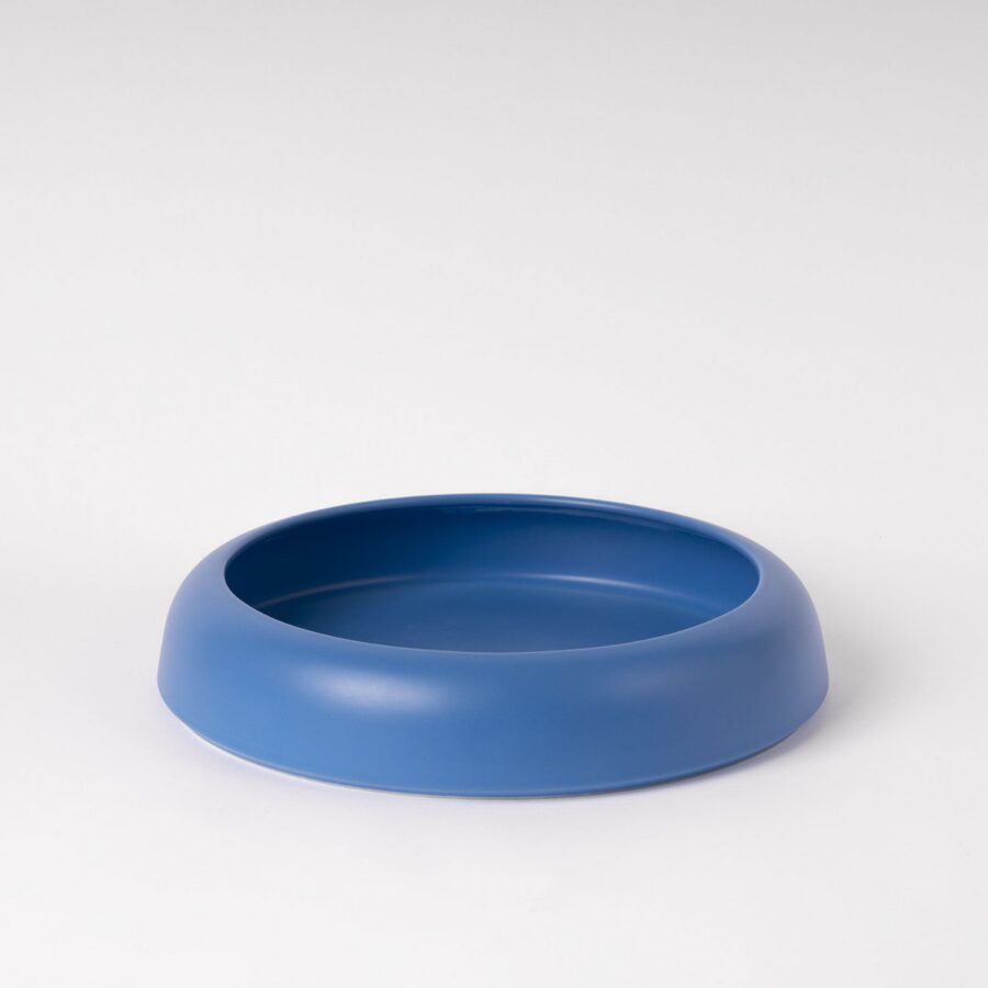 Large Electric Blue Low-Profile Centerpiece Bowl